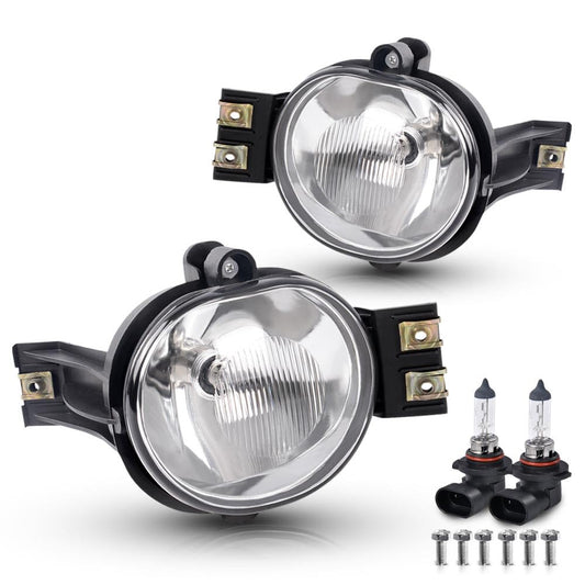 G-PLUS Front Bumper Fog Lights Compatible with Dodge Ram 1500 2002-2008/2003-2009 Ram 2500 3500/2004-2006 Durango Pair+Bulb Driver and Passenger Side Driving Lamps Clear Lens