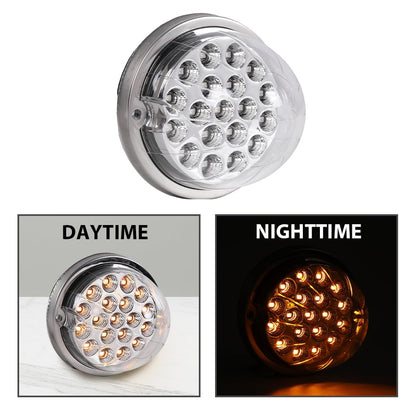 G-PLUS Clear Lens Amber LED Light Marker Turn Signal Light Lamp w/Base universal
