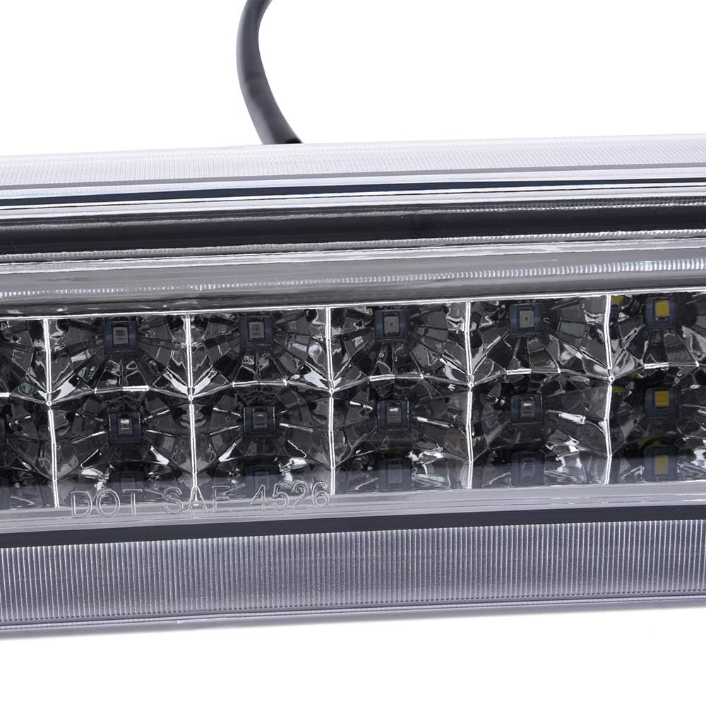 G-PLUS High Mount LED 3rd Brake Light Compatible with Chevy Silverado GMC Sierra 2014-2018 Rear Tail Cargo Lamp Waterproof Clear Lens