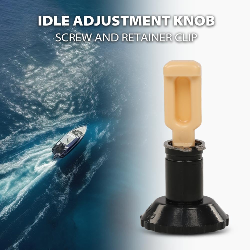 G-PLUS Idle Adjustment Knob Screw & Retainer Clip Compatible with Johnson, Evinrude, OMC Motors/Fit 9.9HP & 15HP Models 1974-1985