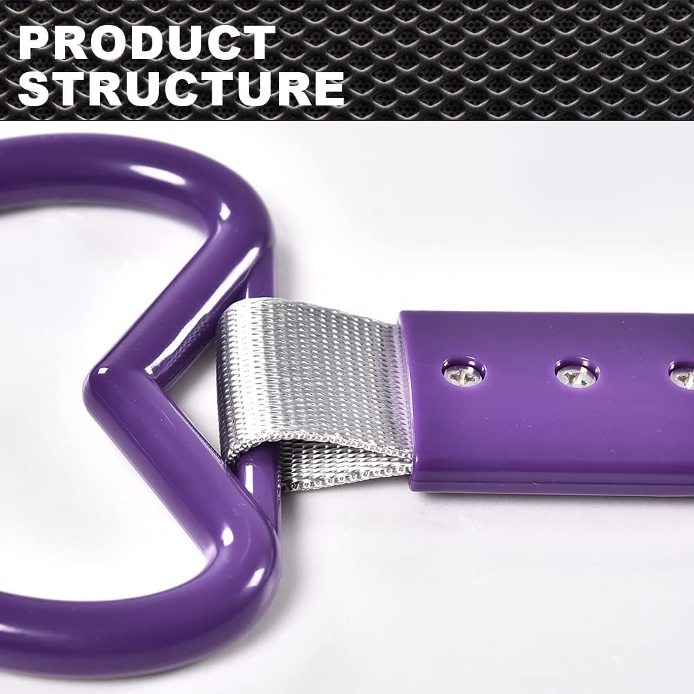 G-PLUS JDM Tsurikawa Ring Heart Subway Train Bus Car Handle Hand Straps Drift Charm,Rear Bumper Warning Ring (Purple)