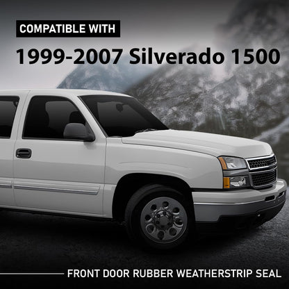 G-PLUS Front Door Rubber Weatherstrip Seal LH or Right 1pc Compatible with Cadillac Escalade 2002-2006 Fit for Chevy Silverado Suburban GMC Sierra 1999-2006