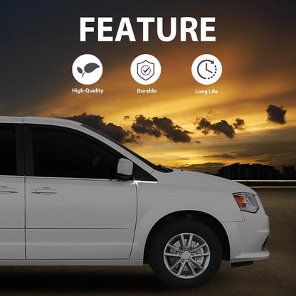 G-PLUS Mirror Flag Applique View Mirror Triangle Trim LH & RH Exterior Side w/Trim Compatible with Chrysler Town & Country 2008-2016/Fit Dodge Grand Caravan 2008-2020