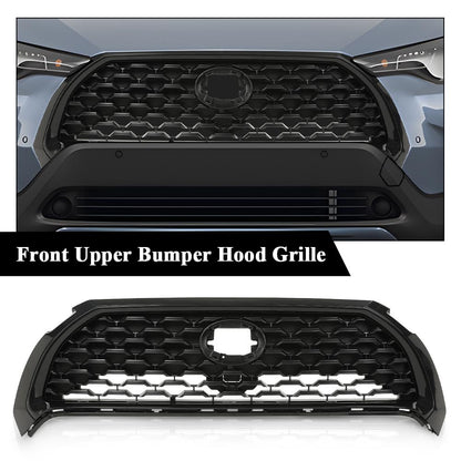G-PLUS Front Upper Bumper Hood Grille Mesh Grill Compatible with Toyota Corolla 2022-2023, Only Fit for Low-Equipped Models w/o Camera 531000A130