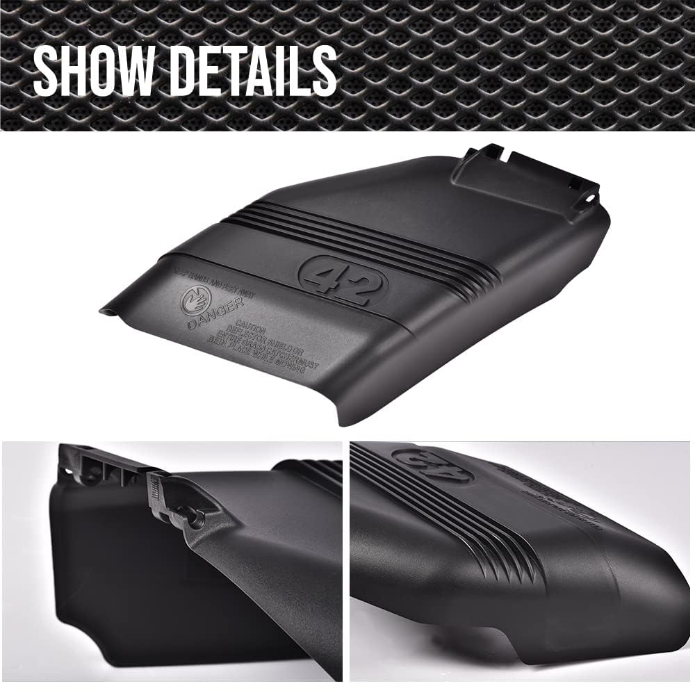 G-PLUS 1PC 42" Deflector Shield W/Mounting Hardware Chute Cover Black Compatible with Craftsman,Mower Deck Deflector Shield Kit