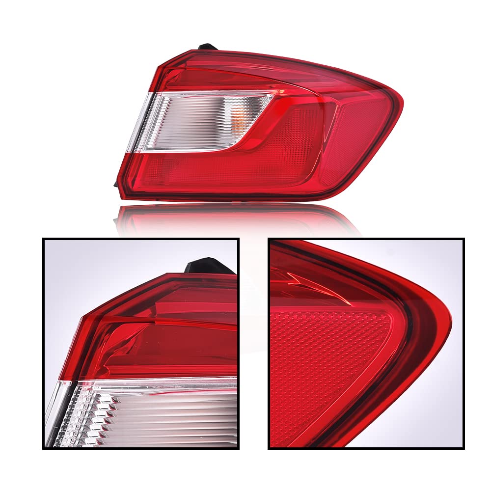 G-PLUS Tail Light w/Bulbs & Wiring Harness Red Lens Fit Chevy Cruze LS LT LTZ Premier 4-Door Sedan 2016 2017 2018 2019 Rear Brake Lamp Chrome Housing Right Passenger Side Luces TraserasAssembly