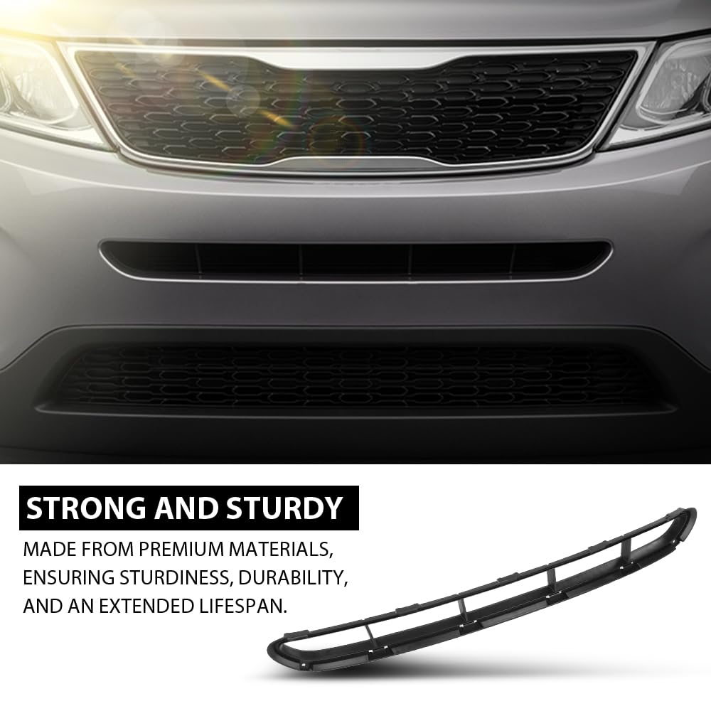G-PLUS Front Bumper Grille, Compatible with Kia Sorento 2014-2015, Center Air Intake, 865221U500, 865222P500, 86522-1U500