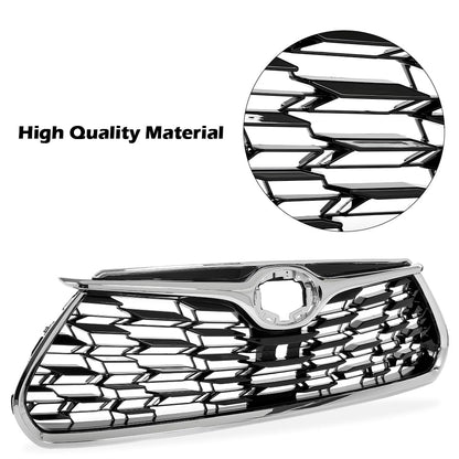 G-PLUS Front Bumper Upper Grille Chrome Trim Grill w/Hole Compatible with Toyota Highlander 2020-2022, Fit Models With Front View Camera, Not fit XSE models 31010E330, TO1200457