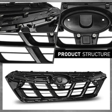 G-PLUS Front Bumper Grille for Subaru Crosstrek 2021-2023 Dark Gray Black Additional Angle