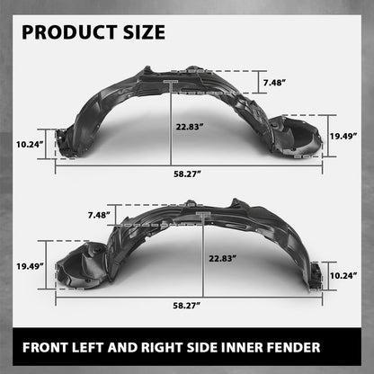 G-PLUS Pair Front Fender Liners Inner Assembly, Compatible with Toyota Highlander 2008-2010, Left Driver & Right Passenger Side 2PCS, TO1248150C, TO1249150C