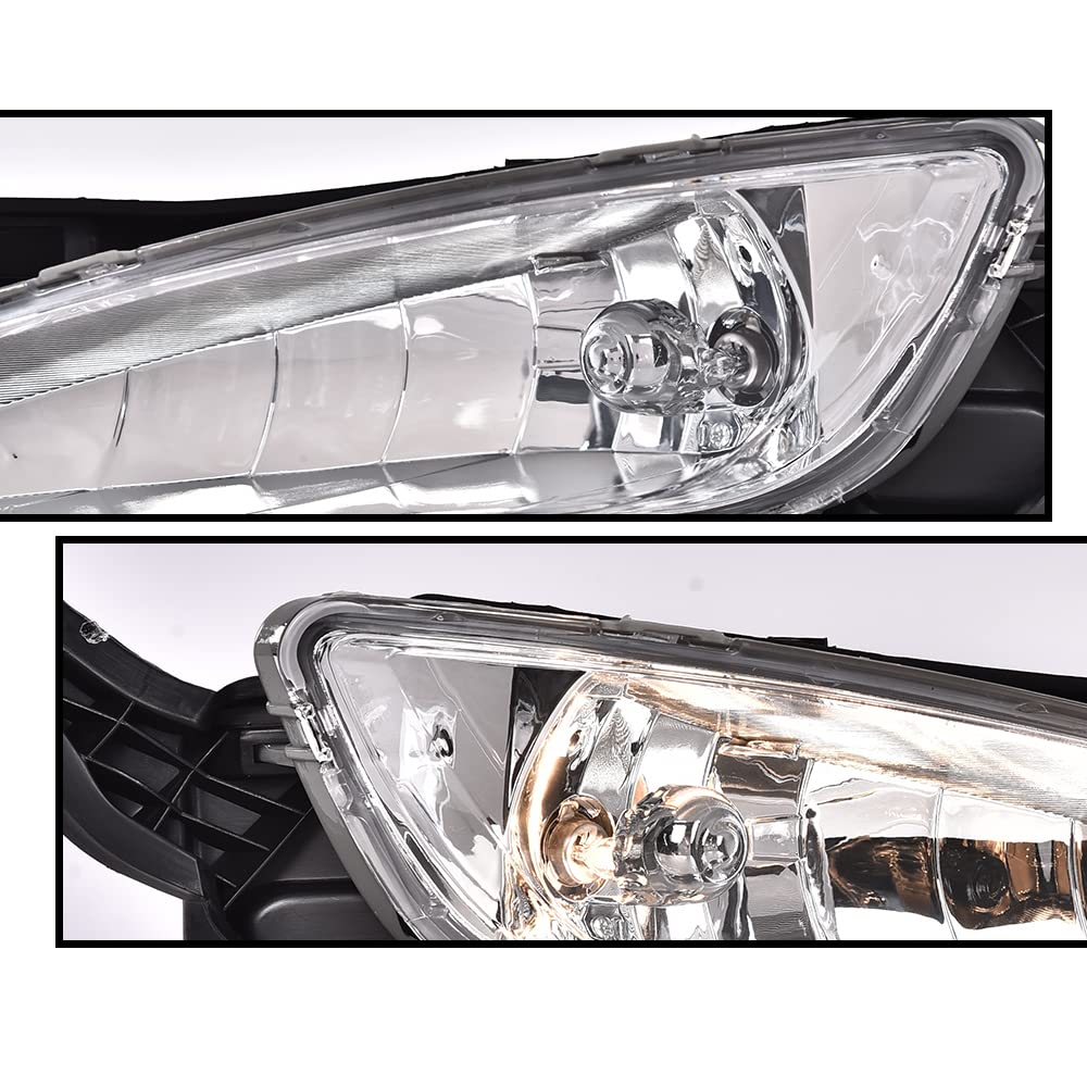 G-PLUS Front Bumper Fog Lights, Front Right Left Bumper Fog Lamp & Bezels 2pcs Compatible with 2011 2012 2013 Kia Optima 922012T010 922022T010 865512T000 865522T000