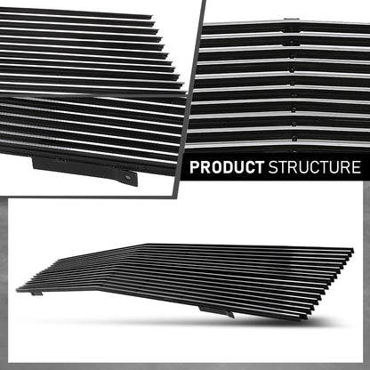 G-PLUS Chrome Billet Grille Compatible with Chevy GMC C/K Pickup Suburban Blazer Jimmy 1981-1988 Main Upper Stainless Steel Front Grill Insert (Phantom Style w/Stacked Lights)
