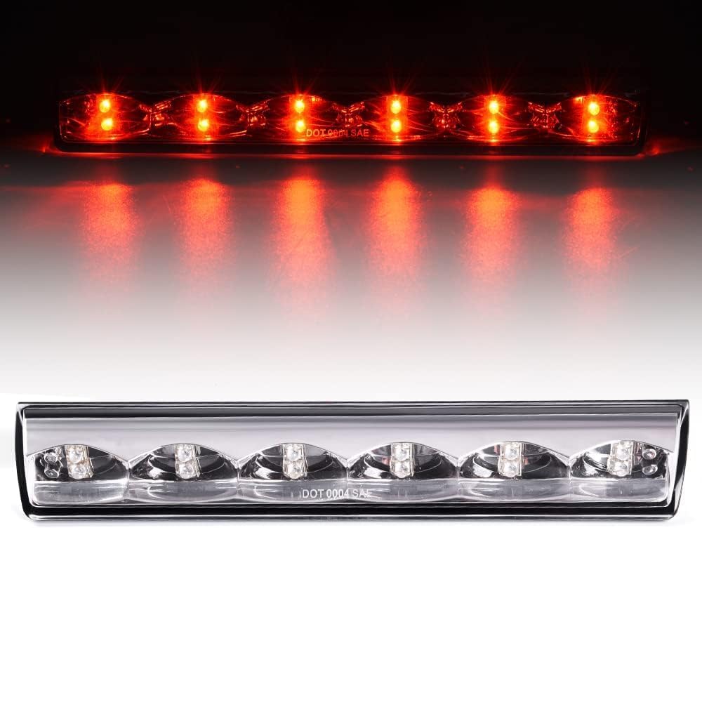G-PLUS LED 3rd Brake Light Compatible with Truck Cap Topper Leer Are Century LED Recessed 3rd Third Brake Light Lamp AT-LED-36R Clear Lens Chrome Housing