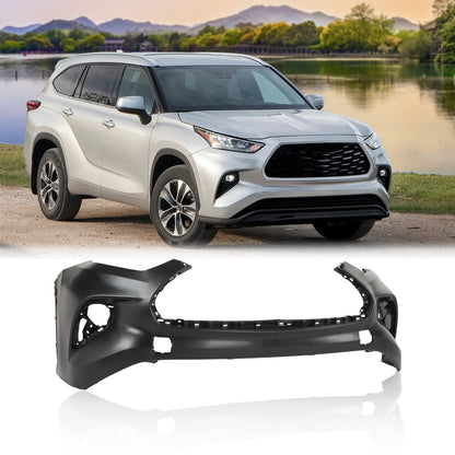 G-PLUS Front Bumper Cover, Compatible with Toyota Highlander 2020 2021 2022 Fit L, LE & XLE Models WITHOUT Park Assist ONLY TO1000462 521190E950