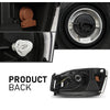 G-PLUS Headlights w/Bulbs Compatible with Dodge Ram 1500 2006-2008/Fit Dodge Ram 2500 3500 2006-2009,CH2503180 Clear Lens Black Housing Amber Reflector Bumper Headlamps,faros delanteros Assembly