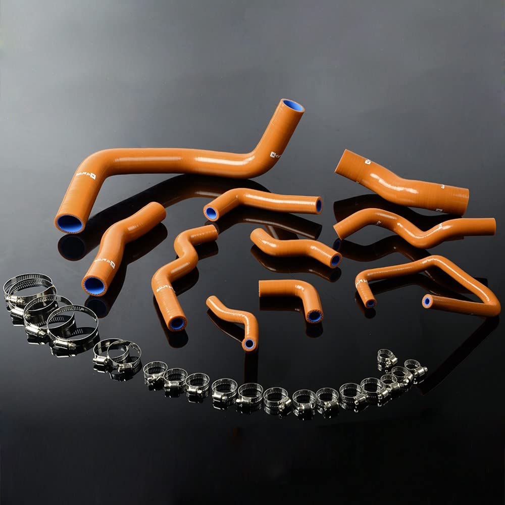 G-PLUS Silicone Radiator Hose Kit Compatible With Nissan Silvia 200SX 240SX S13 S14 S15 SR20DET,Orange
