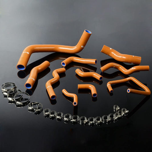 G-PLUS Silicone Radiator Hose Kit Compatible With Nissan Silvia 200SX 240SX S13 S14 S15 SR20DET,Orange