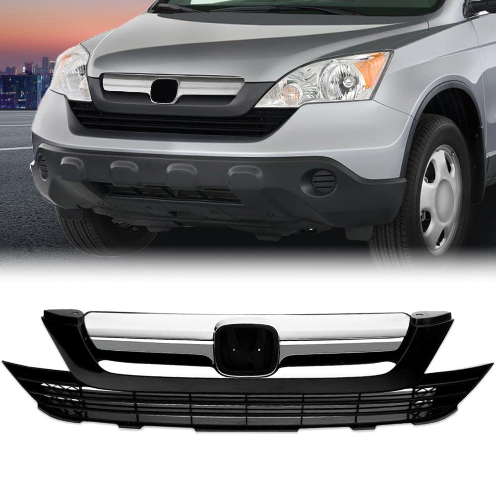 G-PLUS Bumper Grille for Honda CR-V 2007-2009 Front Upper Lower Mesh