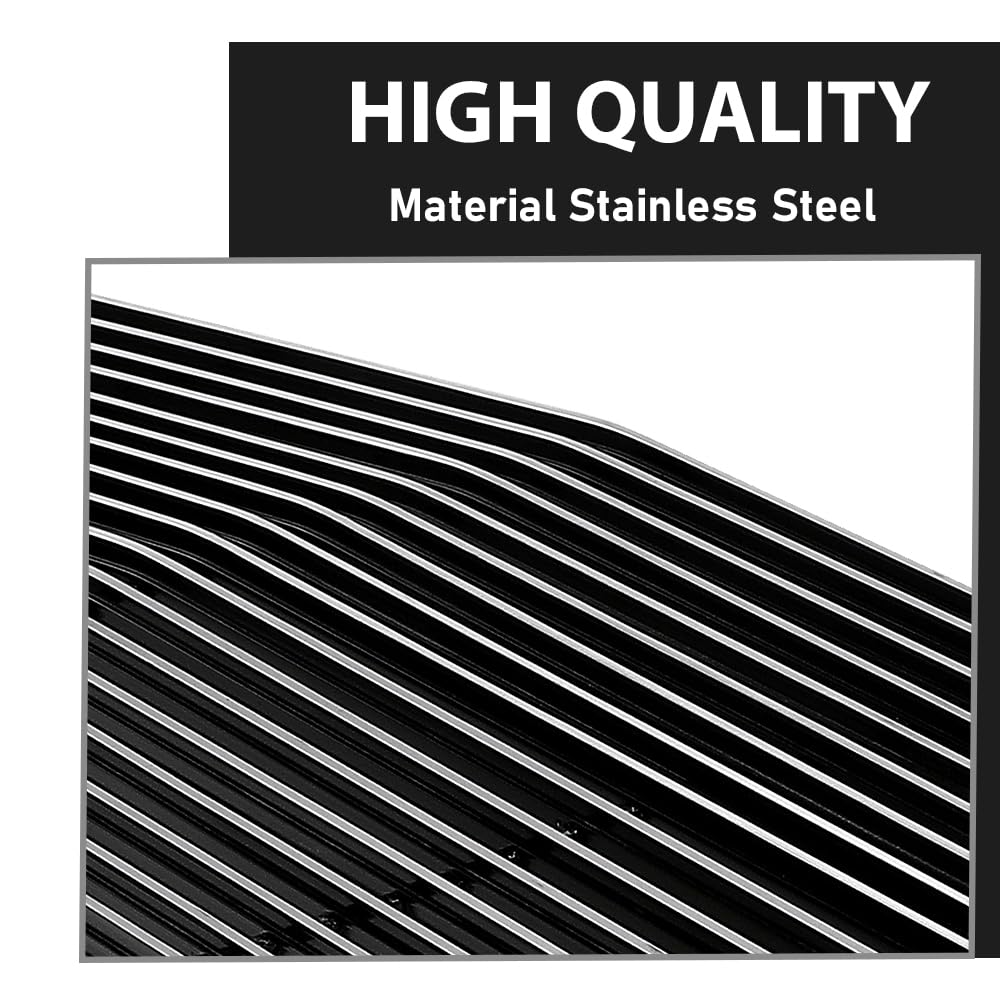 G-PLUS Chrome Billet Grille Compatible with Chevy GMC C/K Pickup Suburban Blazer Jimmy 1981-1988 Main Upper Stainless Steel Front Grill Insert (Phantom Style w/Stacked Lights)