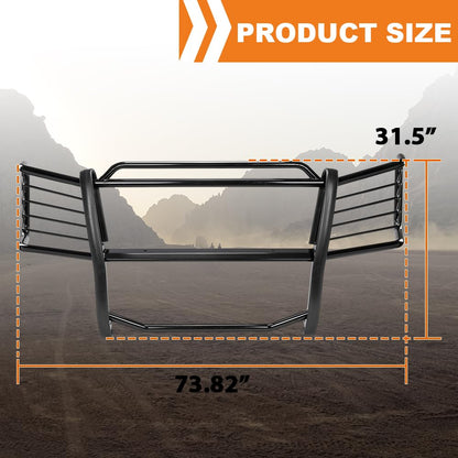 G-PLUS Bumper Grille Grill Brush Guard Compatible with Chevy Avalanche 1500 2002-2006(With Body Cladding) Black