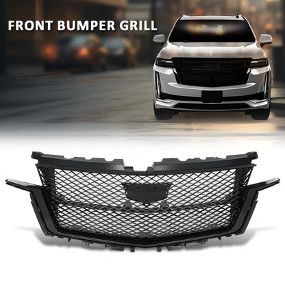 G-PLUS Front Bumper Grille Assembly Compatible with Cadillac Escalade 2021-2023 84830289 Gloss Black
