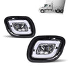 G-PLUS LED Fog Lights Compatible with Freightliner Cascadia 2008-2017 (For Models Without Daytime Running Lights) LH & RH LED Fog Lamps White Light Clear Lens Chrome Housing
