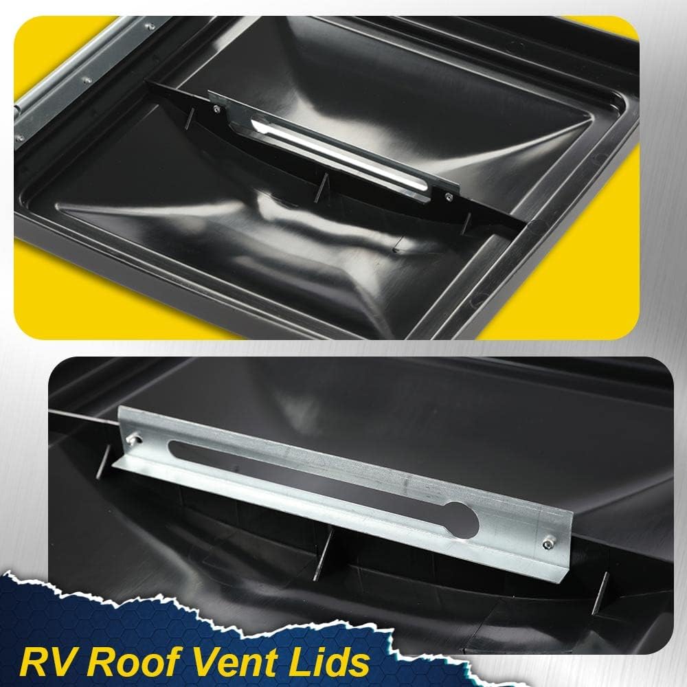 G-PLUS 3PCS Black Roof Vent Cover 14" x 14" Compatible with Universal RV, Trailer, Camper, Motorhome Trailer Ventline,Vent Lid Replacement
