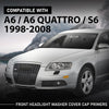 G-PLUS Pair Front Bumper Headlight Washer Cover Cap, Compatible with Audi A6 C6 2005-2008, Left Driver & Right Passenger Side 2PCS, 4F0955275, 4F0955276