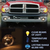 G-PLUS Fog Lights Compatible with Dodge Ram 1500 1994-2001/Fit 94-02 Ram 2500 3500 Pick Up Truck 896 12V 37.5W Halogen Lamp (Clear Lens w/Bulbs)