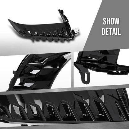 G-PLUS Front Bumper Side Trim Molding w/o Sensor Hole Pair Compatible with Toyota Camry SE 2025 TO1039285, 52712AQ020 Glossy Black