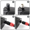 G-PLUS Engine Transmission Oil Cooler Kit Upgrade 25 Row Aluminum Compatible With BMW 3 SERIES 335I E90 E92 N54 Black