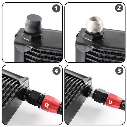 G-PLUS Engine Transmission Oil Cooler Kit Upgrade 25 Row Aluminum Compatible With BMW 3 SERIES 335I E90 E92 N54 Black