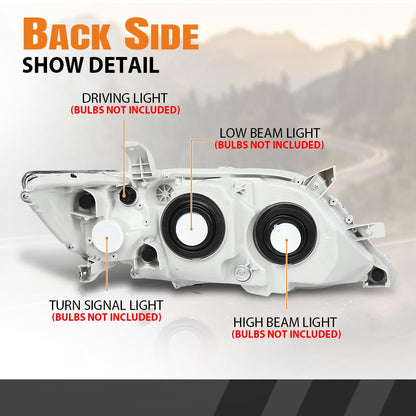 G-PLUS Headlight Assembly Front Headlamp Left Side Compatible with Toyota Camry Sedan 4-Door 2010-2011 TO2503195, TO2503195, 81150-06520, 81110-06520, 8111006500, TO2503191, 8115006500 White