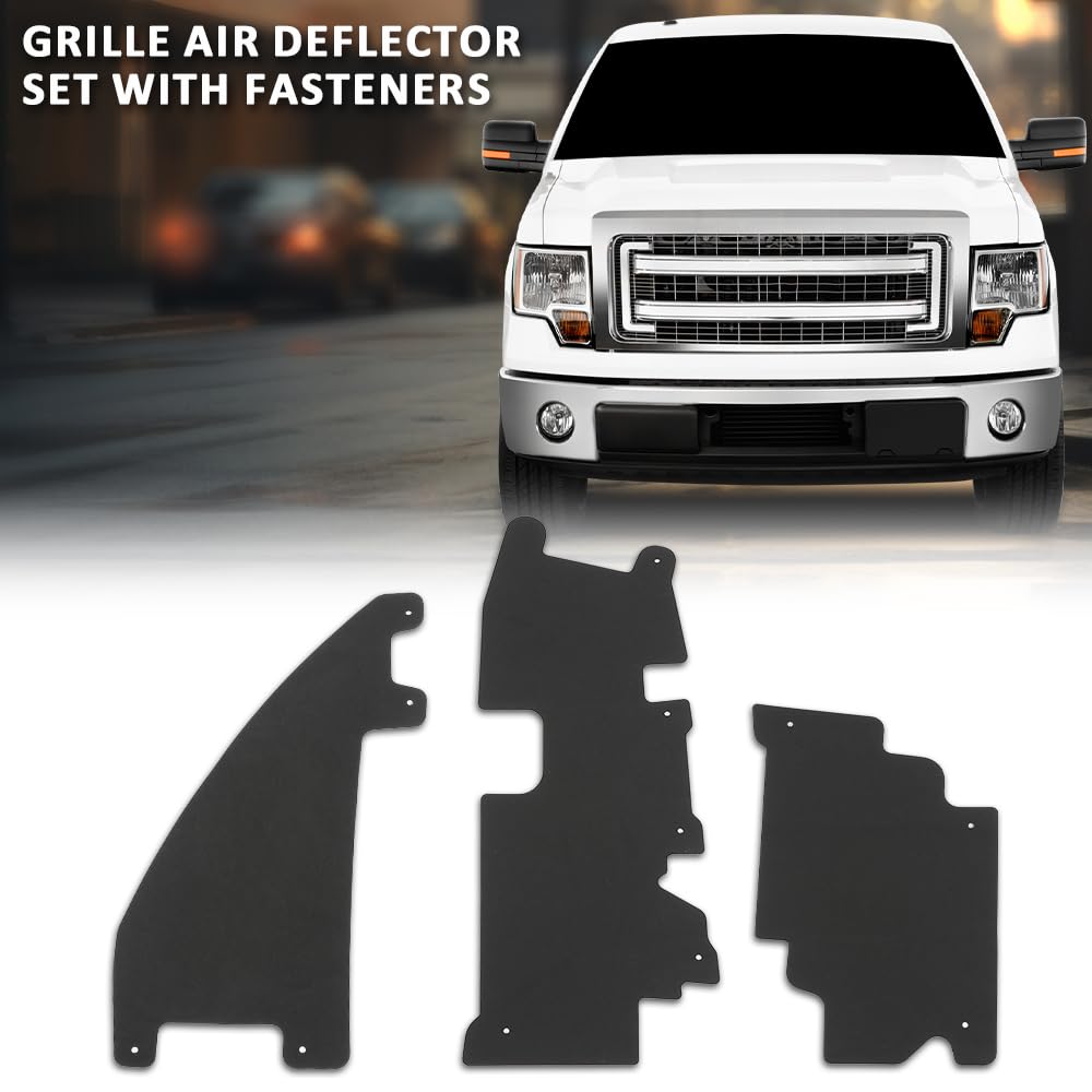G-PLUS 3pcs Grille Air Deflector Set with Fasteners Compatible with Ford F150 2009-2014,Fit Ford Raptor 2009-2014 FO1218114