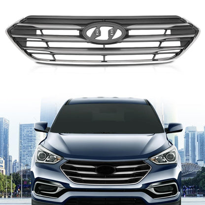 G-PLUS Grille Assembly Compatible with Hyundai Santa Fe Sport 2017 2018 ABS Plastic Grill 863514Z500, HY1200201