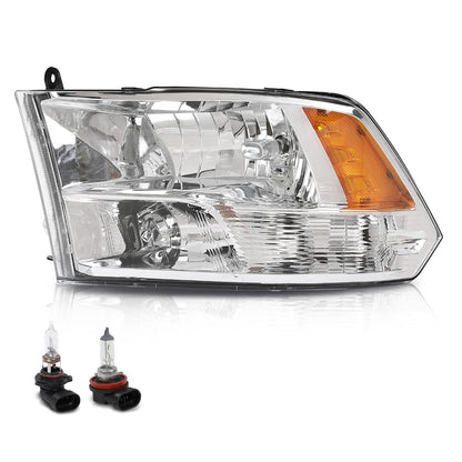 G-PLUS Headlight Assembly Front Headlamp Left Driver with Bulbs Fit Dodge Ram 1500 2500 3500 2009-2018 Factory Bumper Headlamps,faros delanteros