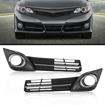 G-PLUS Fog Light Lamp Bezel Cover Grille molding Compatible with 2012 2013 2014 CAMRY SE 5212806290, 5212706290, 5271306040, 5271206040 TO2602101, TO2603101