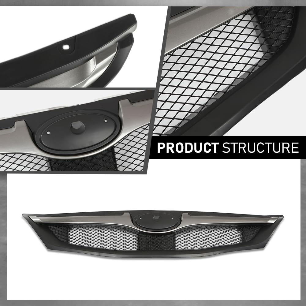 G-PLUS Front Bumper Grille Grill Assembly Compatible with Subaru Impreza STi WRX 2.5L H4 Turbo 2008-2010 91121FG061 ABS