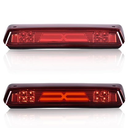 G-PLUS Third 3rd Type X Brake Light Reverse Light Red Compatible with 2004-2008 Ford F150/Lobo Center High Mount Stop Light Third Brake Tail Cargo Light 7L3Z13A613B Red Lens Chrome Housing