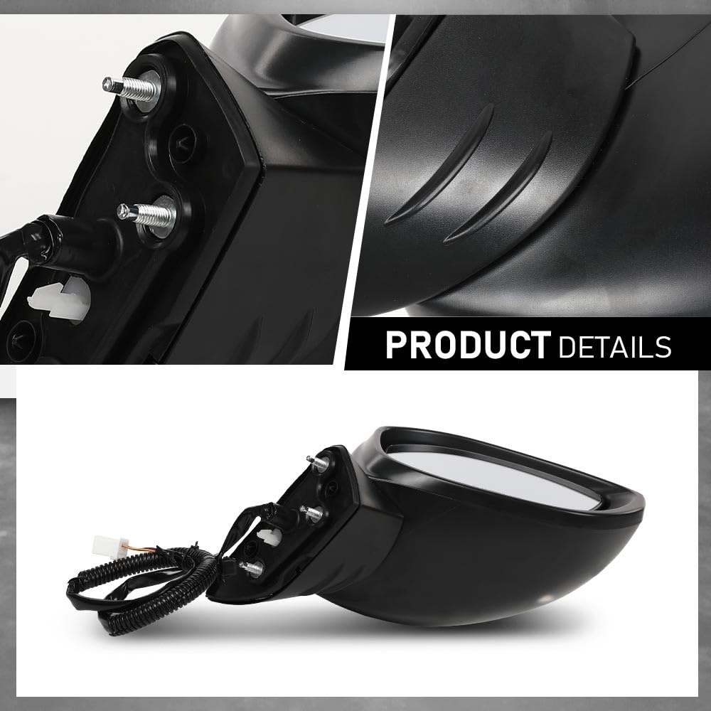 G-PLUS Power Mirror w/ 3-Pin Right Passenger Side Compatible with Honda Civic LX/Sport 2022-2023 Manual Folding 76208T20A01-PFM HO1321350 Glossy Black