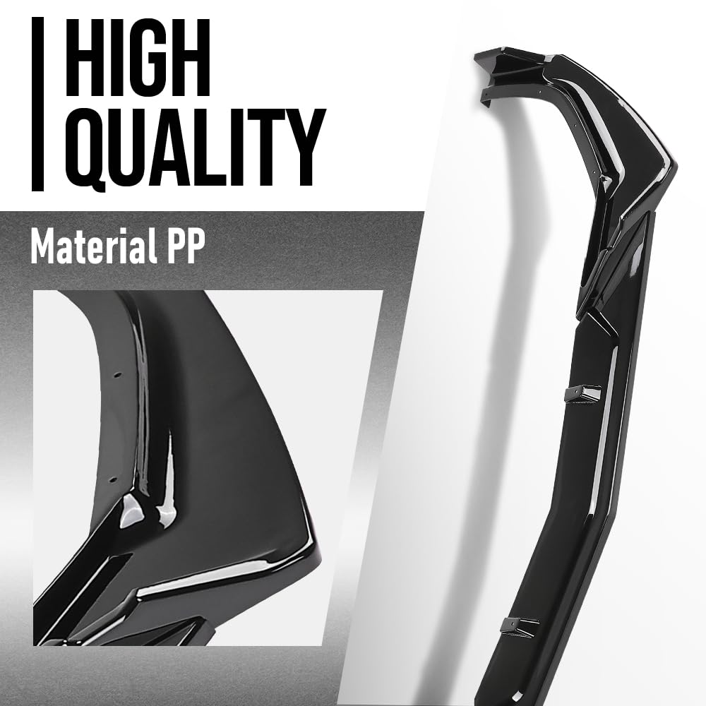 G-PLUS Front Lip Splitter Compatible with Honda Civic Sedan 4-Door 2016 2017 2018 2019 2020, Not Fit Coupe or Hatchback Models Glossy Black