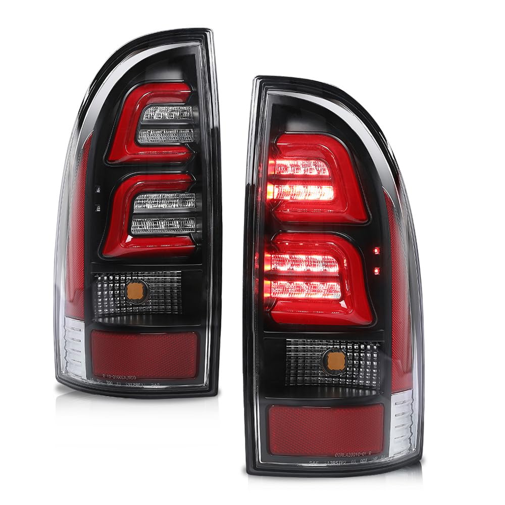 G-PLUS LED Rear Tail Lights Assembly,Compatible with Toyota Tacoma 2005-2015 Brake Tail Lamps, 8155004150, 8156004150 Red Black Luces Traseras