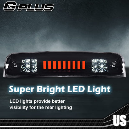 G-PLUS Truck Third 3rd Tail I Brake Light Cargo High Mount Stop Lamp Compatible With 2009-2010 Dodge Ram 1500 2010 Dodge Ram 2500 3500 2011-2017 Ram 1500 2500 3500