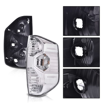 G-PLUS Tail Lights Compatible with Toyota Tundra 2014-2021 Clear Lens Chrome Housing Left Driver & Right Passenger Tail Lamps 815500C100 Rear Brake Lamps Assembly Luces Traseras