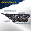 G-PLUS Headlights Assembly, Compatible with 2017 2018 2019 Honda CRV CR-V Left Bumper Headlamp, Clear Lens Black Housing Amber ReflectorBumper Headlamps,faros delanteros