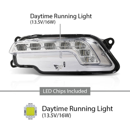 G-PLUS LED Pair Fog Lights Daytime Running Lamps, Compatible with Benz W212 E250 E350 E550 2010-2016, LH Driver & RH Passenger Side 2PCS, 2128200756, 2128200856