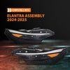 G-PLUS LED Headlight Assembly Left and Right Side Compatible with Hyundai Elantra 2024-2025 92102-AA740 2PCS Black