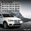 G-PLUS LED Front Left Fog Light Lamps Assembly, Compatible with BMW X3 F25 2015-2017/ X4 F26 2015-2018/ X5 F15 2014-2018/ X6 F16 2015-2018, Driver Side, 63177317251