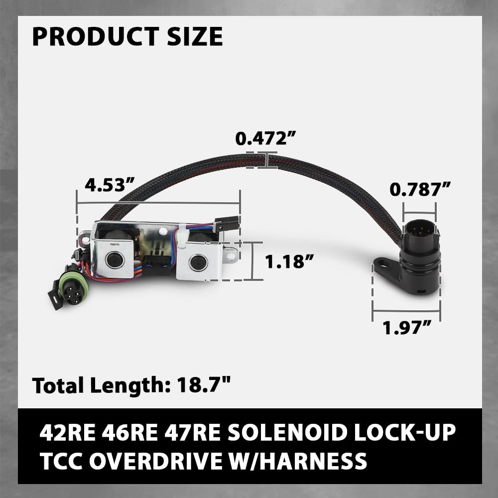 G-PLUS Transmissions Solenoid Lock-up TCC Overdrive w/Harness Compatible with All A500 & A518 Transmissions 1996-1999 Round Plug 8 Pin 12420B JF011E RE0F10A F1CJA