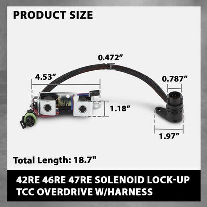G-PLUS Transmissions Solenoid Lock-up TCC Overdrive w/Harness Compatible with All A500 & A518 Transmissions 1996-1999 Round Plug 8 Pin 12420B JF011E RE0F10A F1CJA
